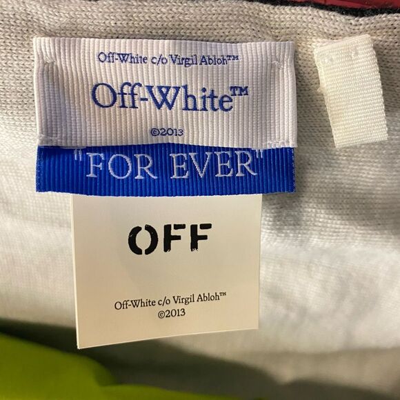 OFF-WHITE Keep Warm Scarf Black Scarf White text reversible Revolve FWRD $450 - Picture 8 of 8